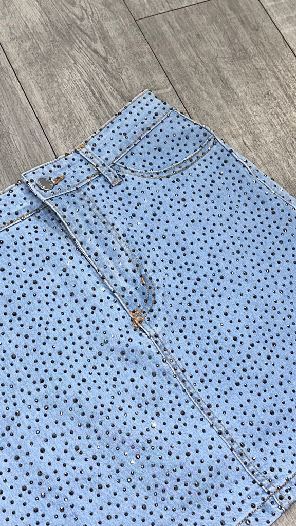 Diamond Star Denim Skirt